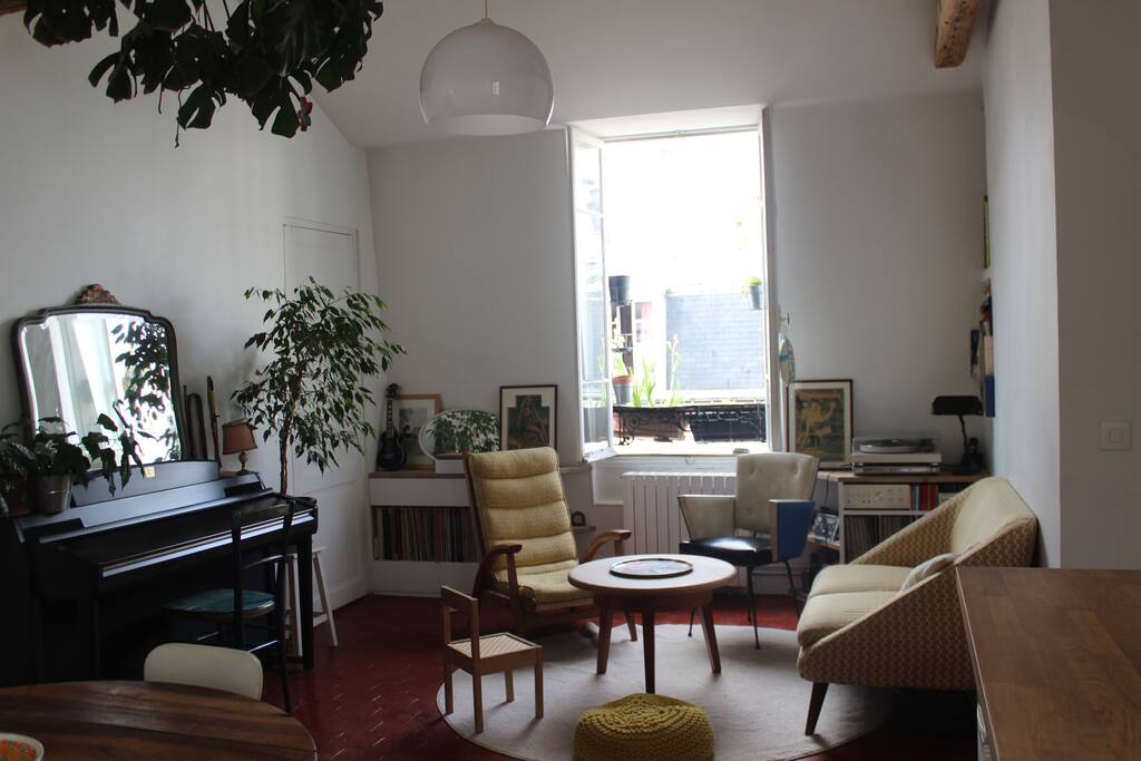 The bright living room