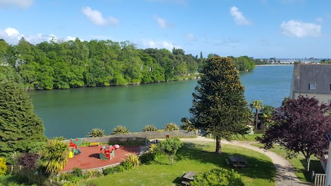Successful Airbnb property: 1 bedroom overlooking Baie de La Forêt. Le Ty Balcon. in La Forêt Fouesnant
