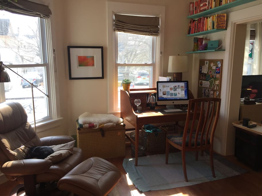 Desk with window view in the front room