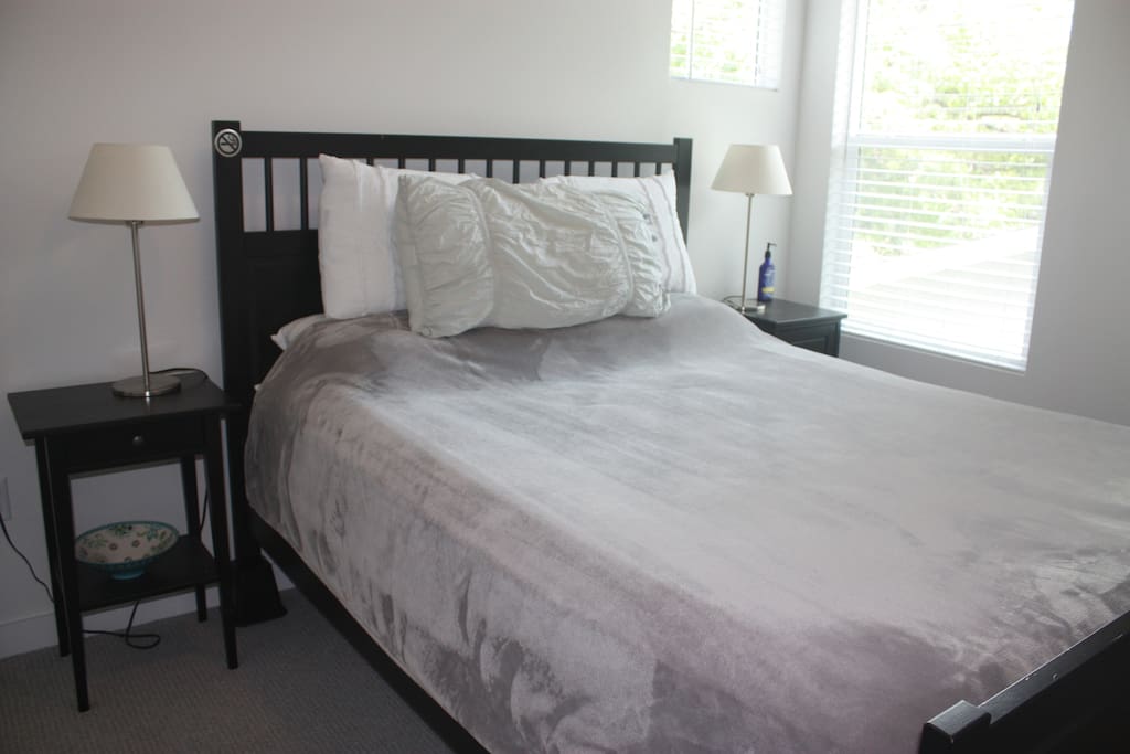 Bedroom is approx. 120 sq ft with beautiful angled ceilings!