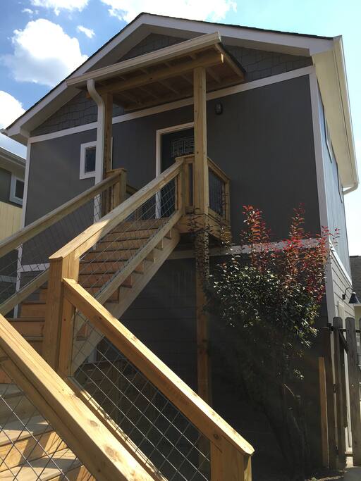 Entrance to studio above garage.