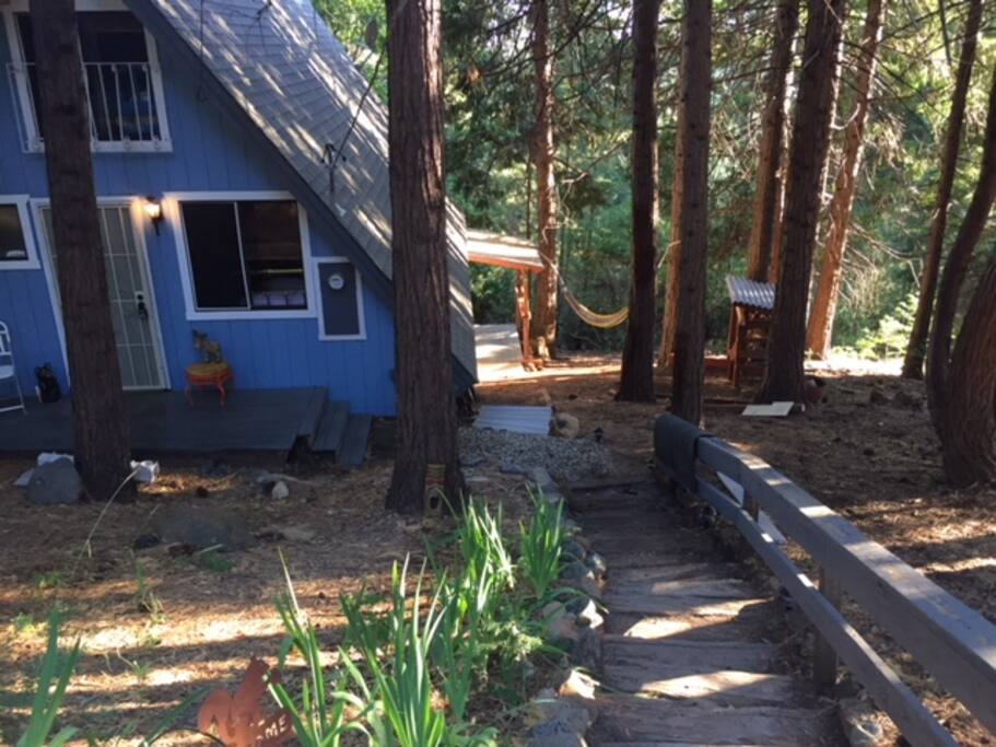View of downstairs patio & Hammock
