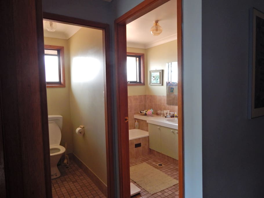 Area has own separate toilet and private bathroom with shower.