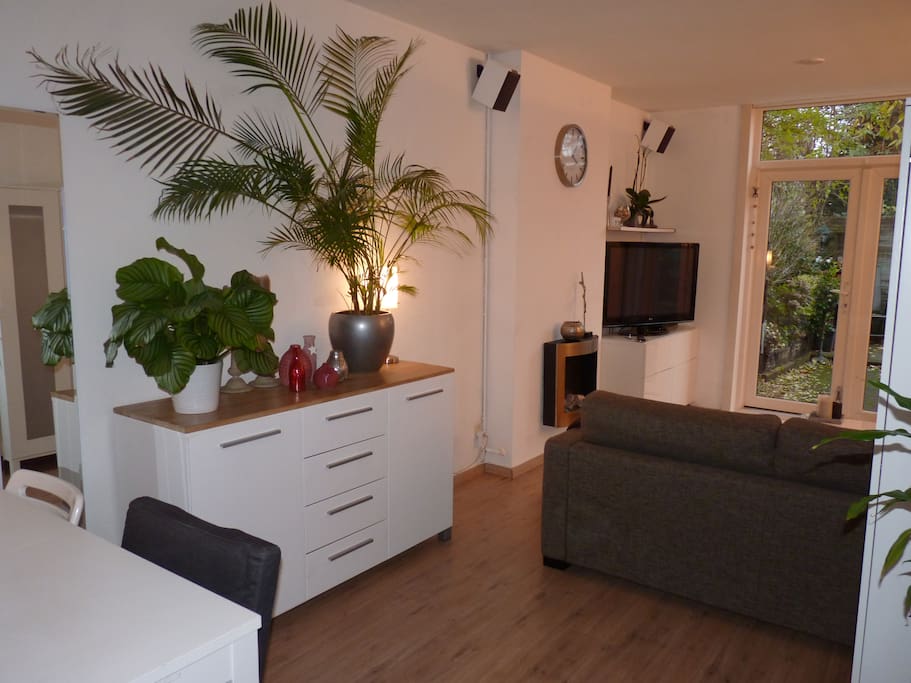Livingroom with partial view of garden