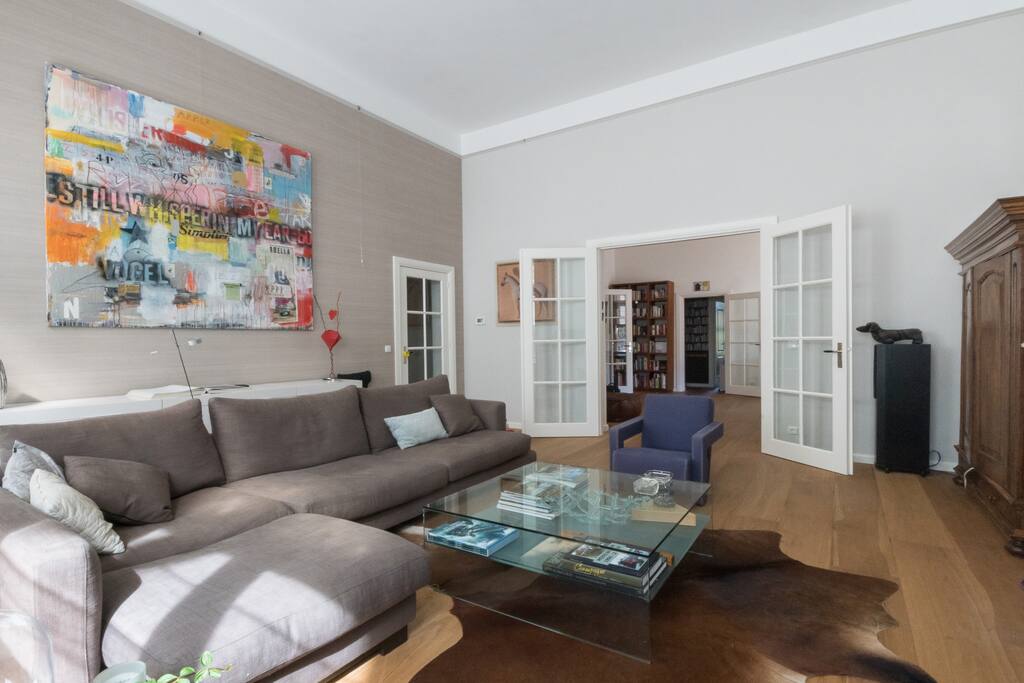 Front room, double doors to dining room