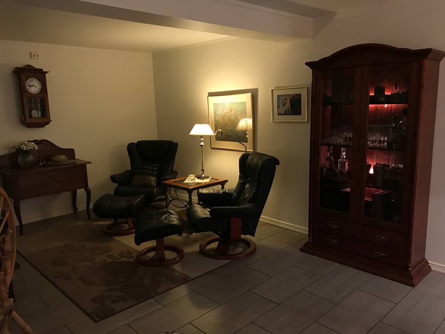 Comfortable chairs to relax and watch tv in...