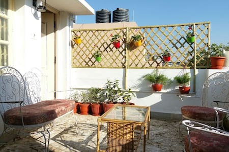 Small studio with garden terrace