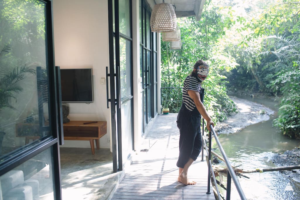 Hang outside your room and watch the river float by