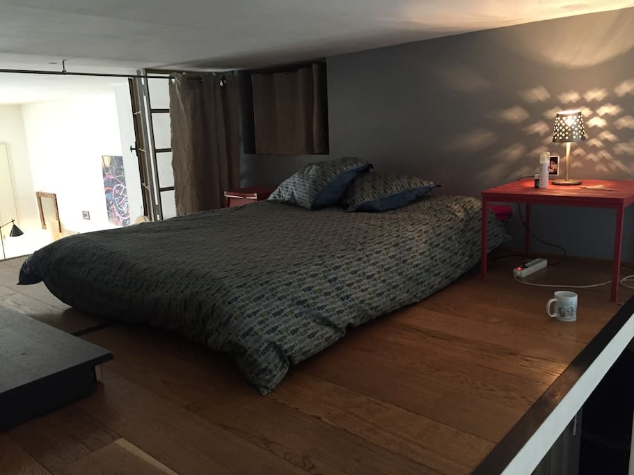 chambre ouverte sur le loft