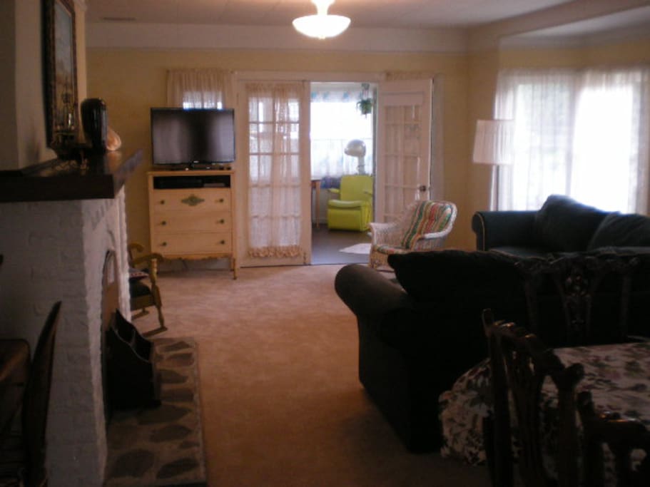 Living room. Looking towards sunporch.