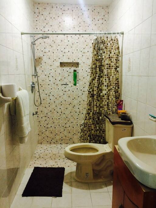 Shared shower/toilet