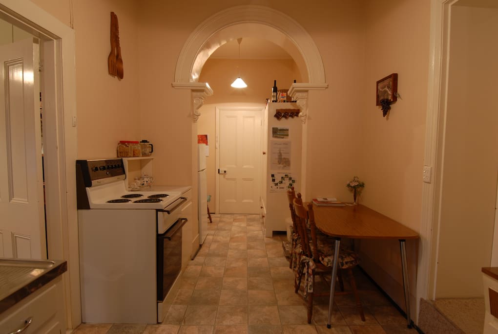 Enter into fully equipped guest kitchen