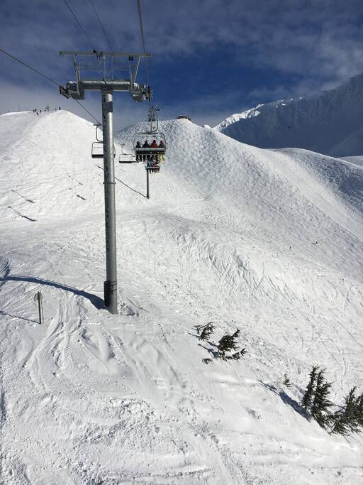 Riding on Glacier Bowl Express