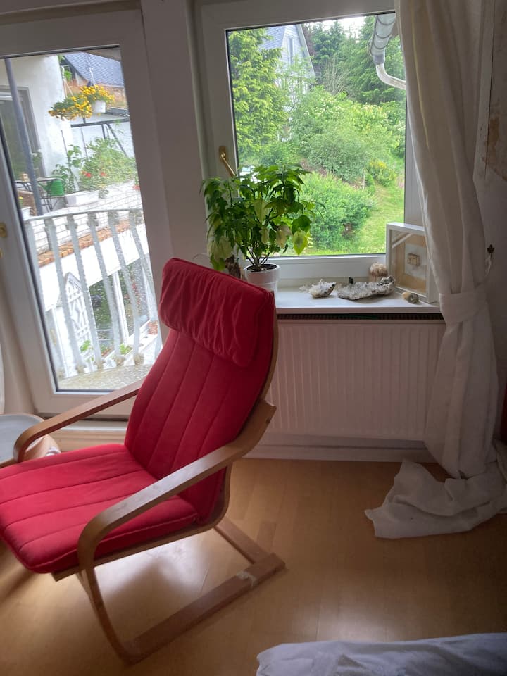 可俯瞰庭院的小客厅。