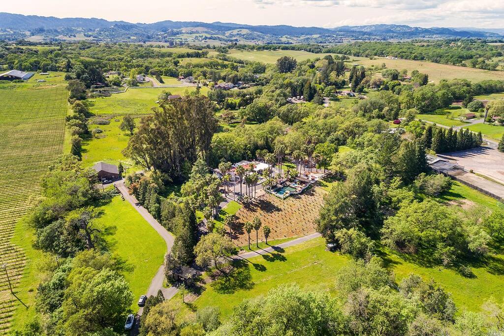 7 private gated acres with vineyard!