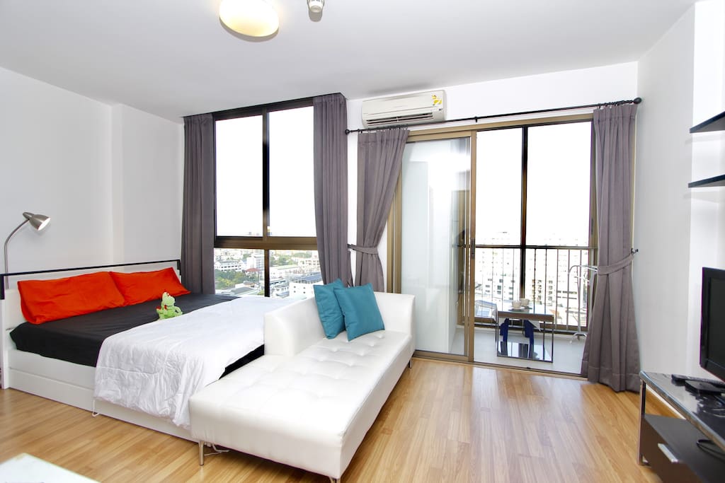 Brightened Bedroom with Queen Size Comfort Mattress + Fresh Sheet/Pillows Cover/Duvet Cover every booking.