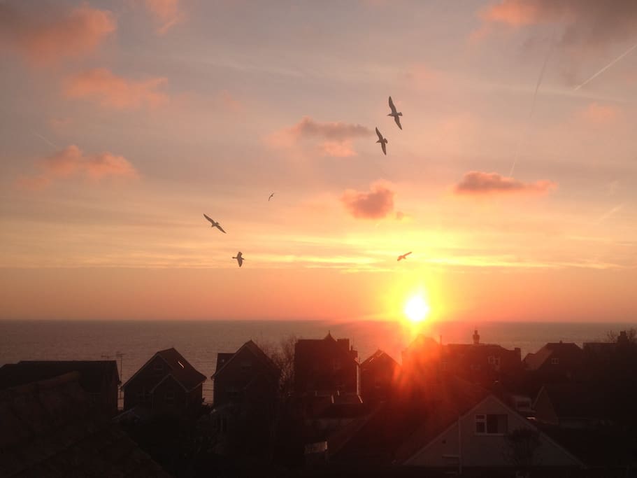 Sunrise from attic bedroom