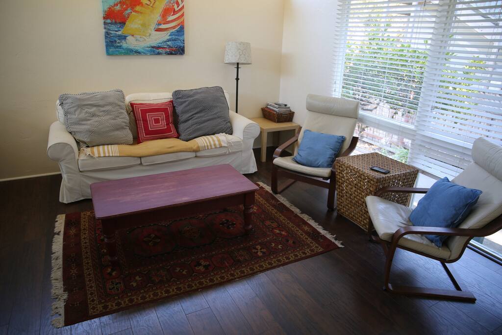 The living space is light and airy.