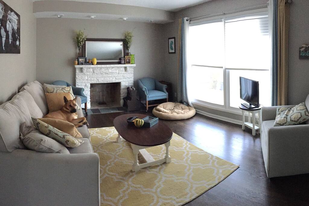 Upstairs living space, now also has big screen TV