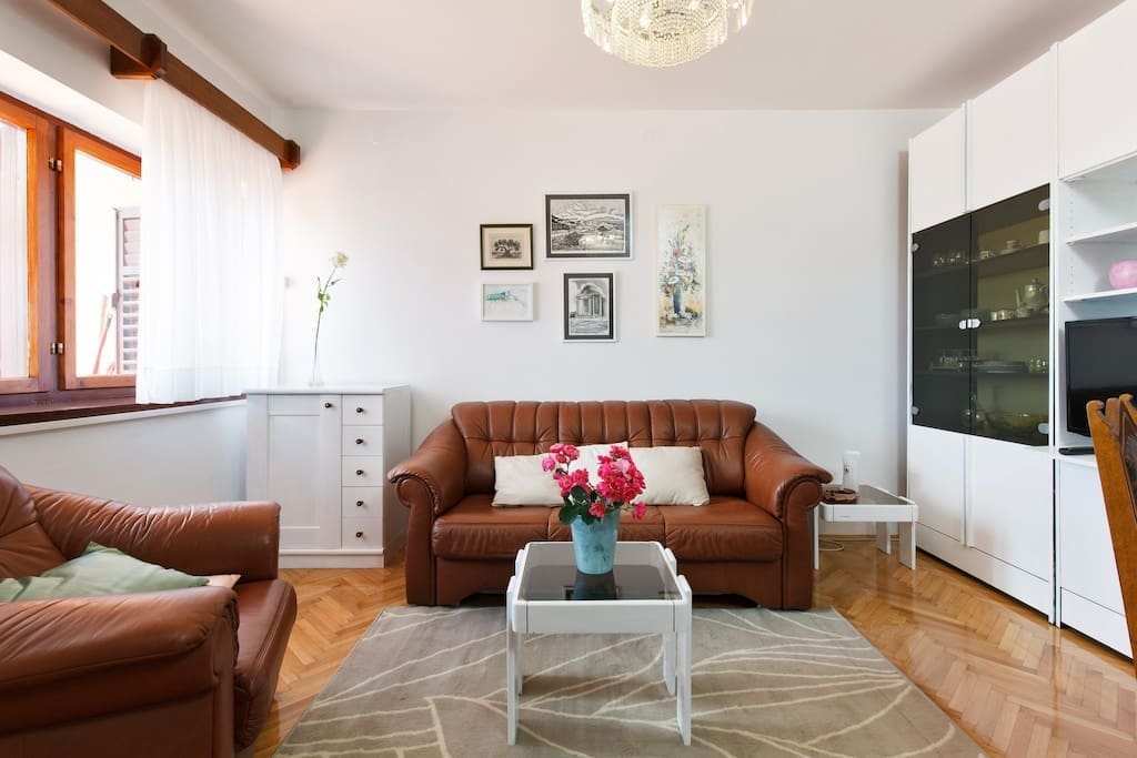 Living room with sofa bed for two persons