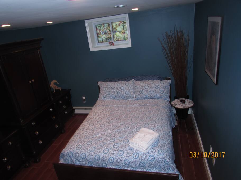 Full Sized Bed in the bedroom