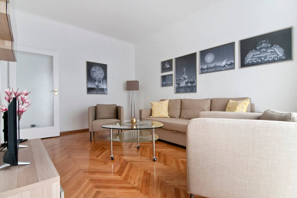 Living room with sofa bed