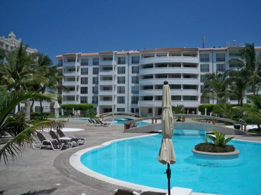 2 large pools. One is heated and one is not.