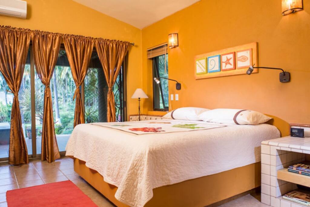 King bed that opens to ground floor terrace