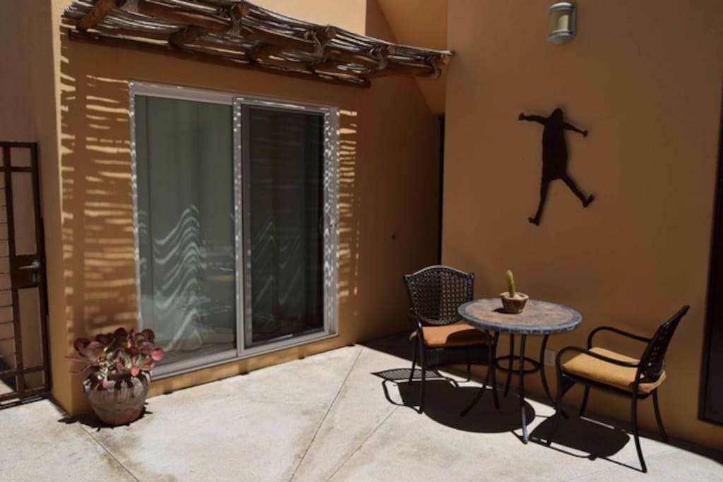 Casa 19 welcomes you from the moment you enter the door with a sitting area in the front patio and local flowers and plants.