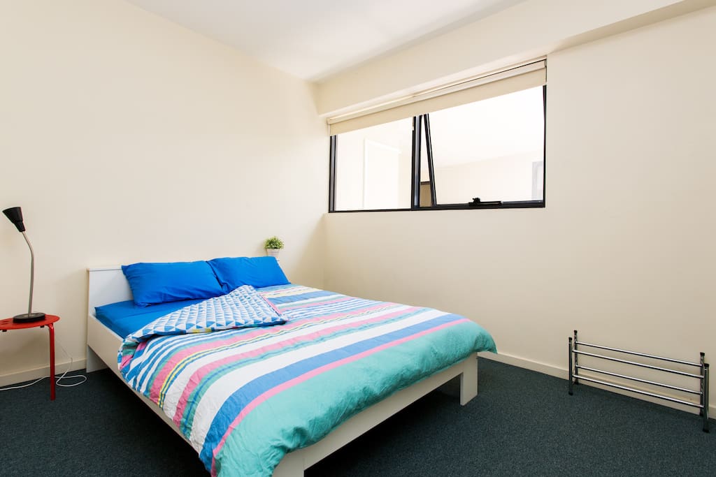 Comfy bedroom equipped with linen