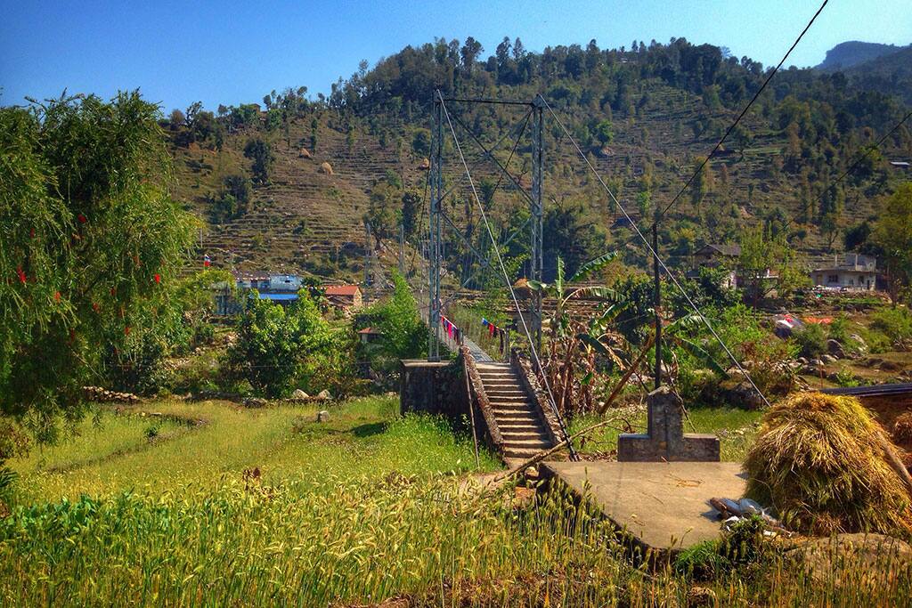 The bridge just outside of our village on the way to the river...