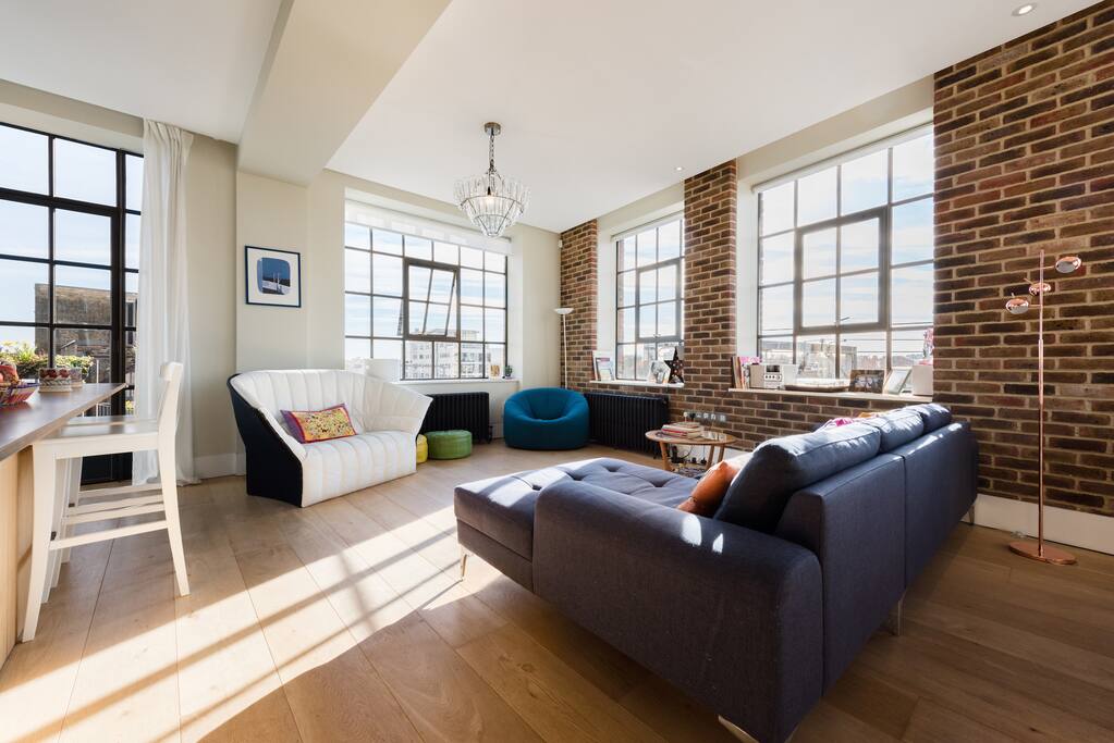Cosy living room south facing windows