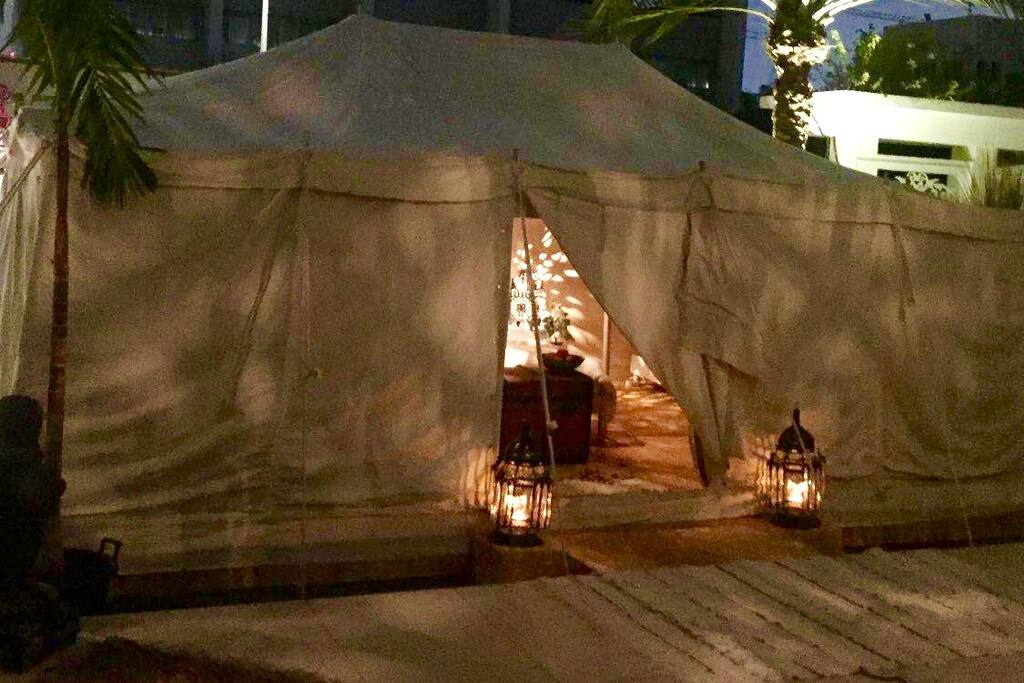 tent during night , with stars in the sky ✨
