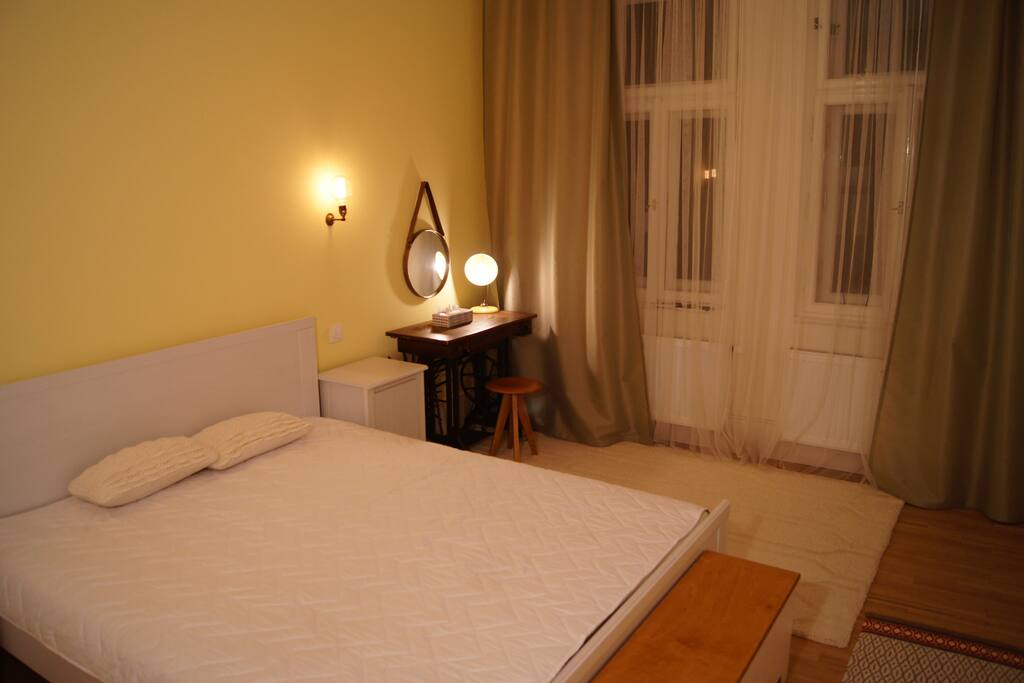 bedroom with laptop table, originaly Zinger sawing machine circa 1924