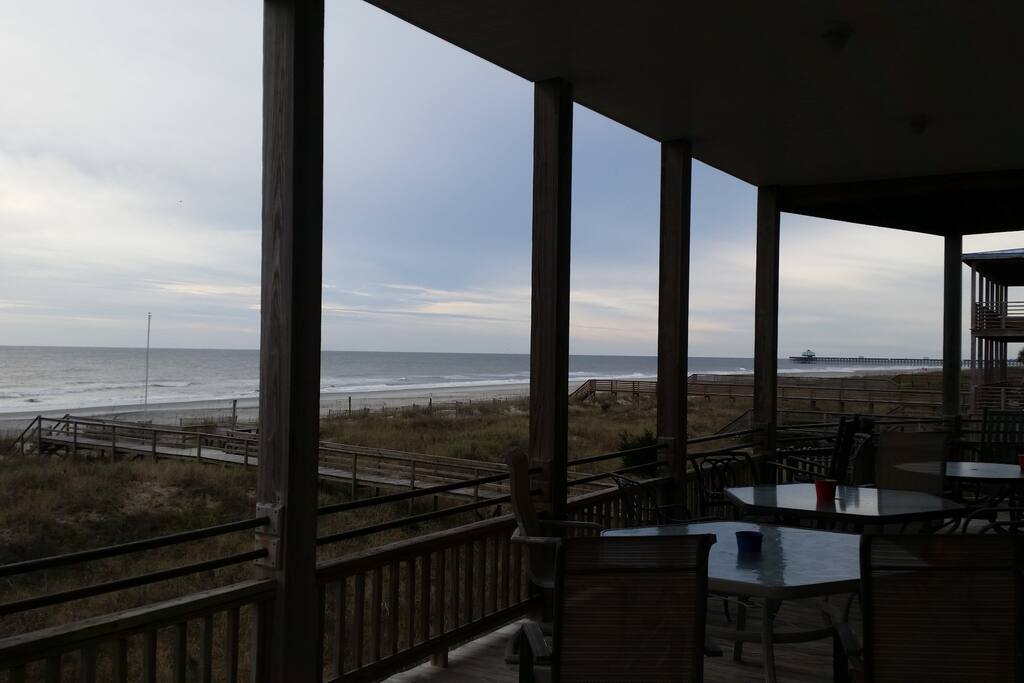 View of the beach and Atlantic ocean from the porch
