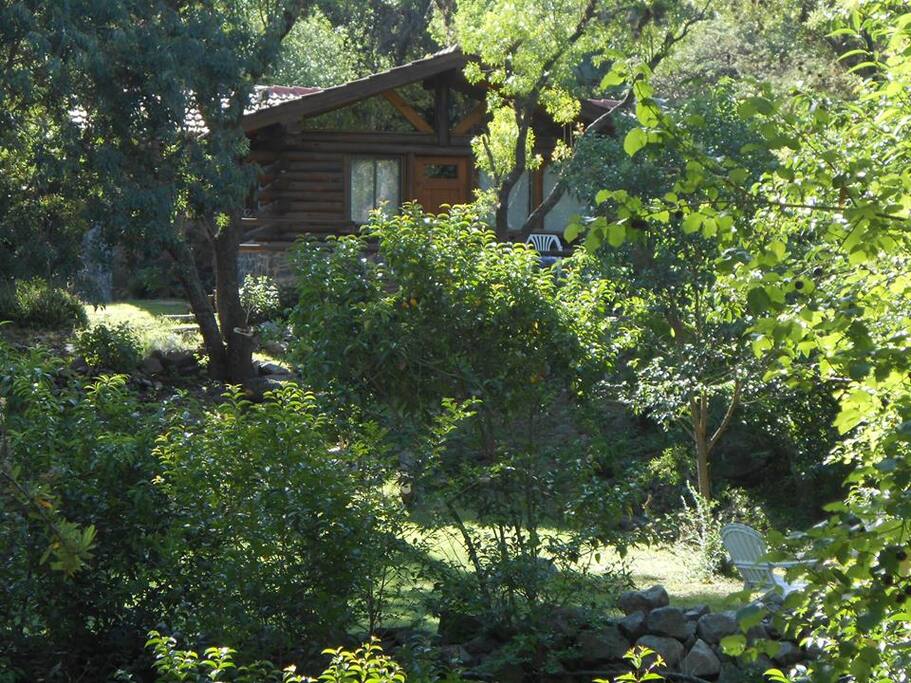 Esta rodeada de arboles y sierras