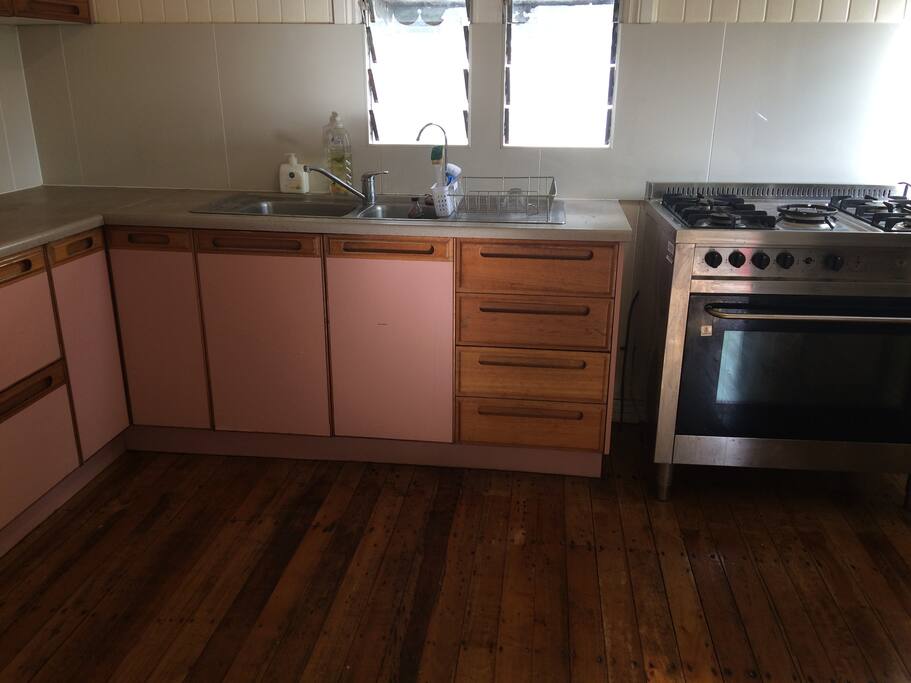 Huge kitchen with gas stove