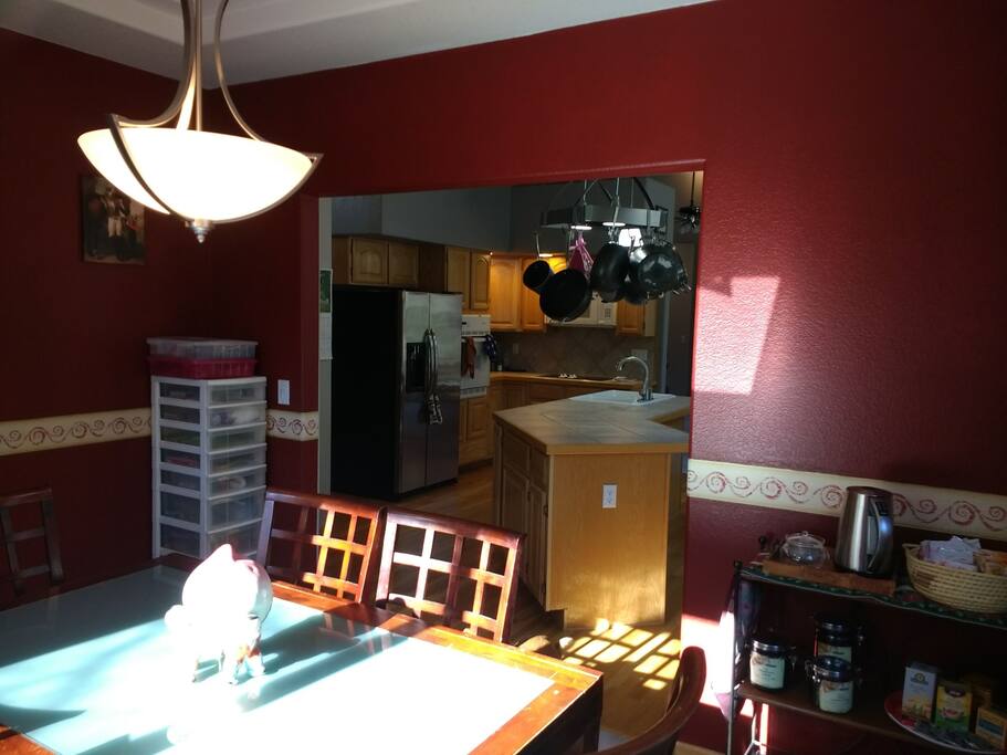 Dining room with seating for up to 12.