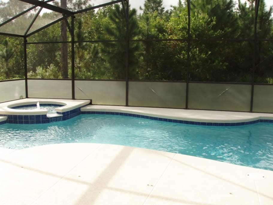 Private 30ft South facing pool and spa