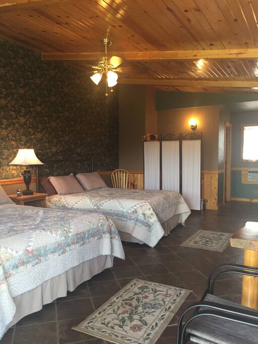 Two comfortable queen beds.