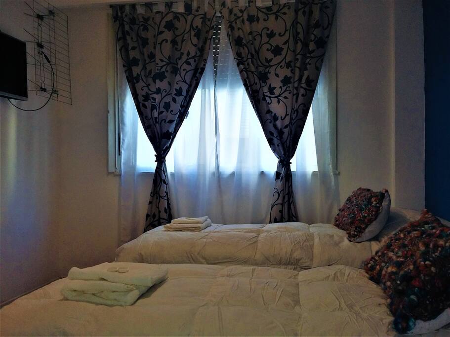 Podemos ofrecer cama matrimonial o dos individuales.