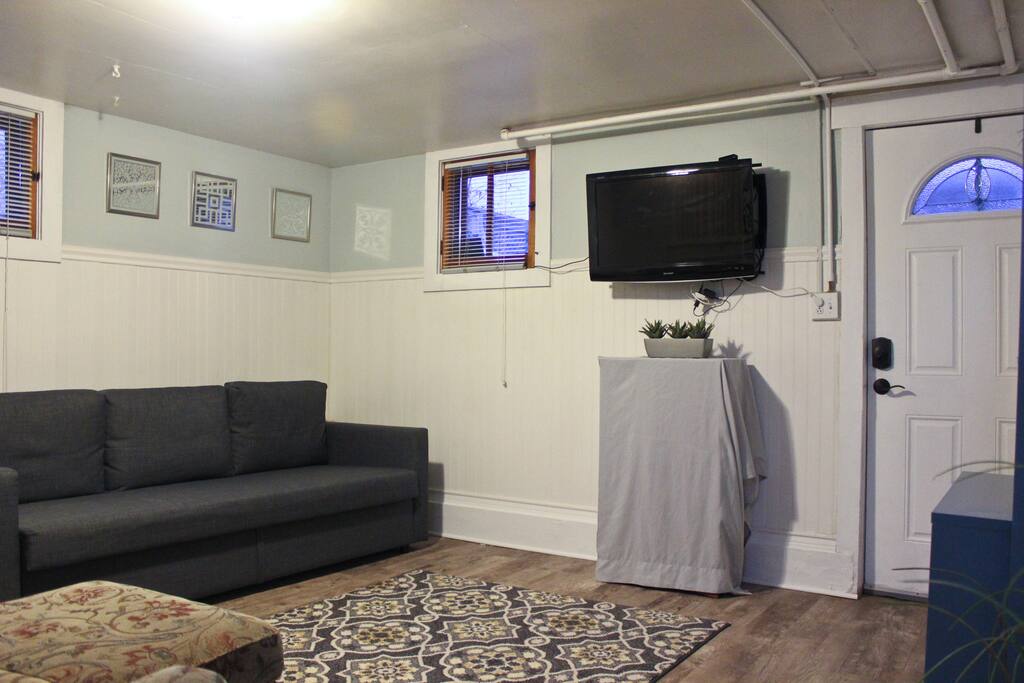 Living Room with Sofa Sleeper and TV