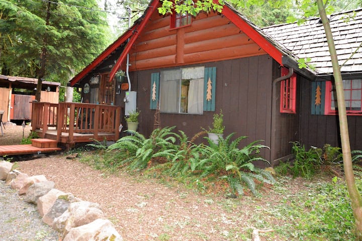 Front of the cabin pic taken July 2019. Driveway has been graveled.