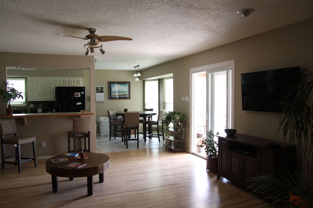 Big screen TV available.