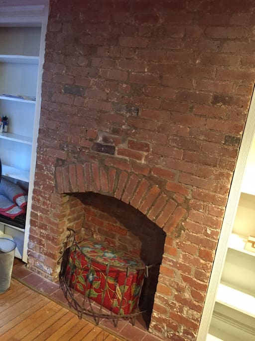 Original fireplace... has a tv there now!