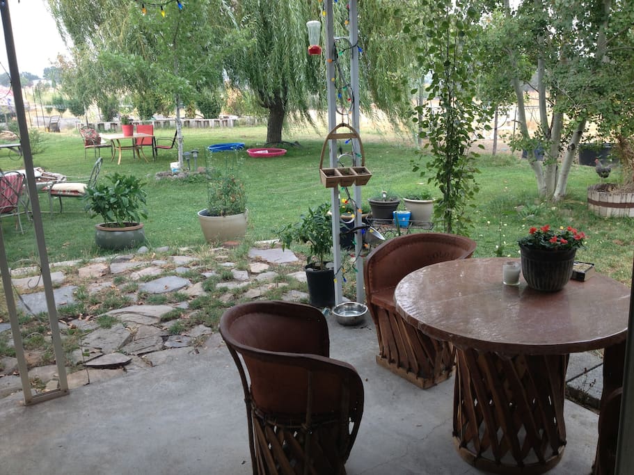 Back patio for breakfast or evening wine