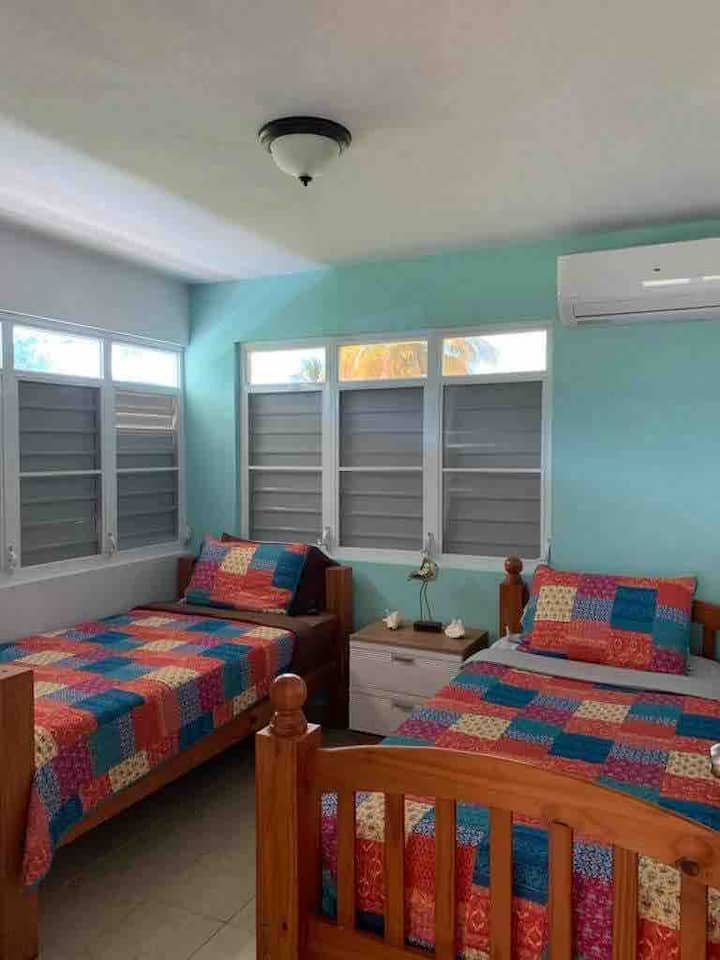 Apartmán č.1 s oddelenými posteľami na prízemí.
