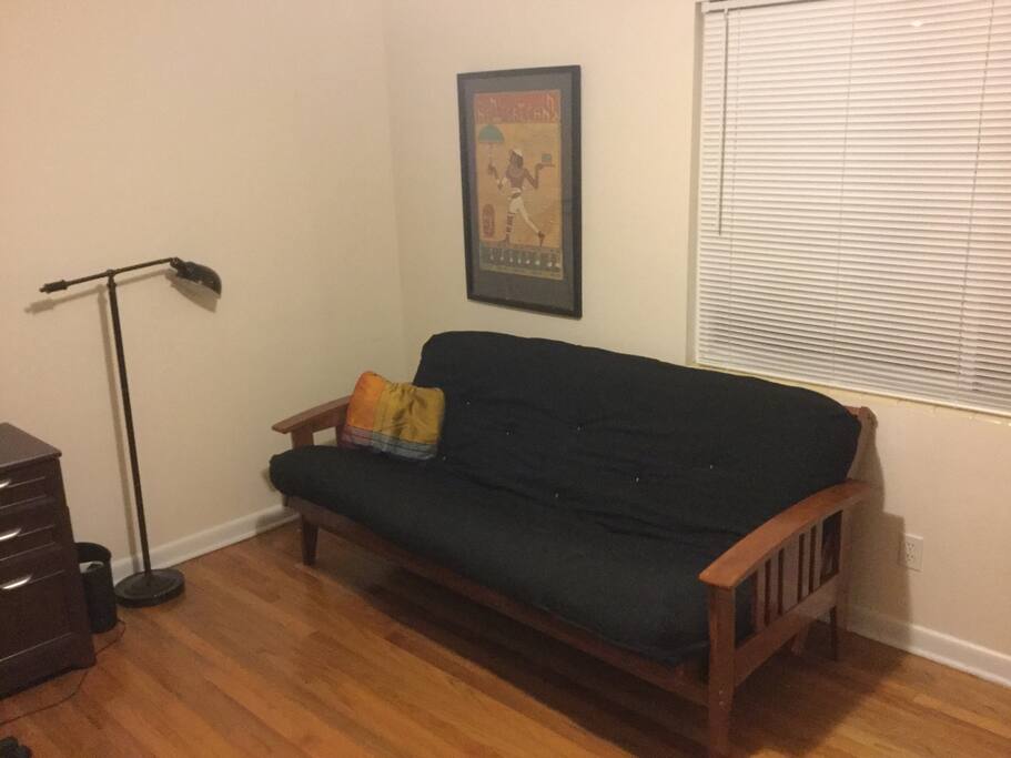 This is a queen sized futon. Very comfortable.