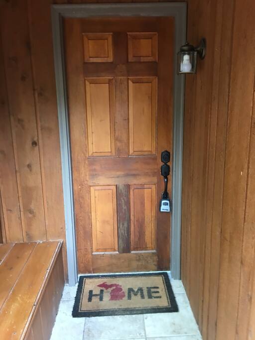 Front door with lock box