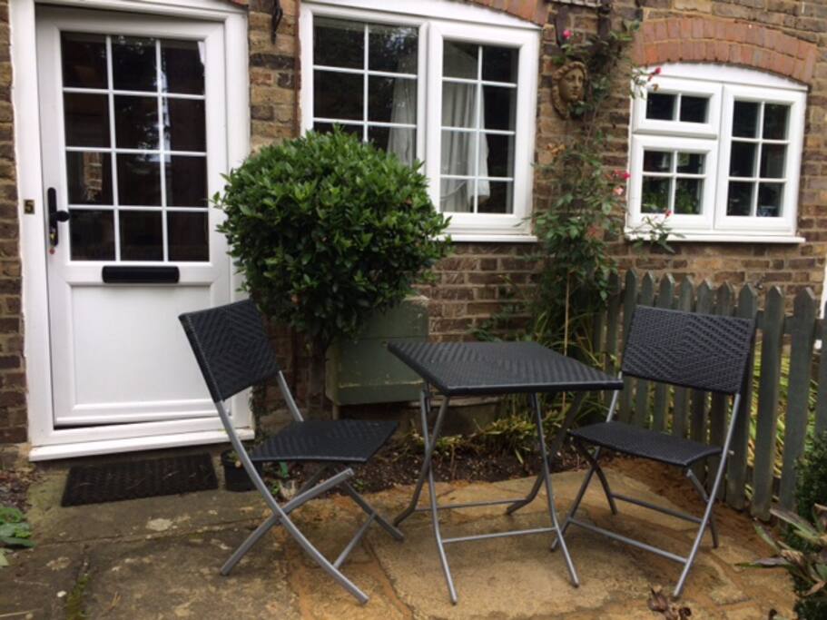 with a place for tea out front